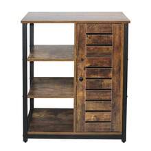 Mueble de Almacenamiento de Estilo Industrial con Estantes Abiertos - Mueble Decorativo de Madera Rústica y Metal para Sala de Estar/Dormitorio - Camel - Ver 10