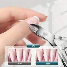 4pcs Stainless Steel Cuticle Trimmer Set - Perfect For Nail Care, Dead Light Beige Removal And Nail Polish Cleaning, Essential Manicure Kit - Bạc - Xem 7