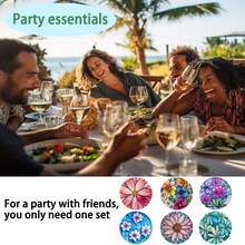 4pcs/6pcs/300pcs Creative Green Plant And Flower Pattern Diatom Mud Coasters, Coffee Coasters, Home And Restaurant Multi-Occasion Decorations, Daily Gifts, Table Decorations, Theme Party Decorations - Multicolor - View 8