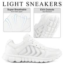 Women's Tenis Para Mujer,Women's Casual Sneakers - Women's Lightweight White Running Shoes, Breathable Lace-Up Low-Top Walking Training Shoes, Comfortable And Stylish Tennis Sneakers, Hiking Or Outdoor Sports Shoes - White - View 7