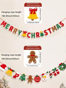 1 pièce Décoration de bannière de Noël, sapin de Noël, cerf, Père Noël, bonhomme de neige, pain d'épices. Décoration de scène d'ambiance d'arbre de Noël. Décoration suspendue de drapeau coloré. Convient pour la décoration intérieure/extérieure, décorations de cheminée de style ferme pour Noël, décoration de maison de Noël, décoration de fête de Noël, décoration de salon, Joyeux Noël, cadeaux de Noël