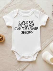 Body Bebê Recém-Nascido Branco Frase Fofa O Amor Que Faltava Chegou Tamanhos P M G - Branco - Visão 2