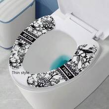 Vintage Style Toilet Seat Cover, Featuring Durable Zipper For Secure Fit, Removable & Reusable, Thickened Universal Toilet Seat, Waterproof Zipper, Warm For Winter, Breathable Bathroom Accessory, Suitable For Home, Hotel, Mother's Day And Other Holidays, Random Thickness Styles - Multicolor - View 10