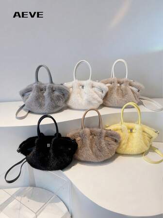 Bolso cruzado elegante y de moda para mujer, con correa desmontable, forma de cubo, elemento de correa plisada, estilo adorable de bollo, material esponjoso, casual y para ir a trabajar, adecuado para compras, citas, vacaciones, viajes, estilo dulce y fresco, bolsa para teléfono