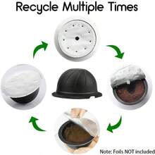 5-Piece Reusable Coffee Pod Refillable Coffee Capsule With Refills (150ml, 5 Pcs) - Black - View 3