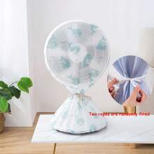 1 个风扇安全罩（绳子随机）-防夹网，风扇家用防尘罩，防水、防潮、防尘风扇保护器，易于穿脱，可水洗和可重复使用，保持风扇清洁，适用于学校、办公室、家庭、旅行、可水洗、图案防水防尘风扇罩，家用垂直风扇保护器，透气网眼设计