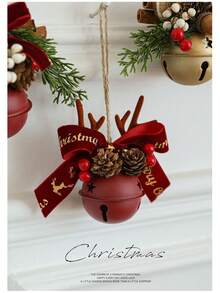 Campana de Navidad, Cuerno, Lazo, Piña, Campana Mixta Adorno, Decoración del árbol de Navidad Colgante, Ventana, Decoración del Tirador de la Puerta, Decoración Navideña, Regalo de Navidad, Adecuado para la Decoración del Hogar Navideño, Ambientación Navideña, También se Puede Regalar a Amigos - Multicolor - Ver 8