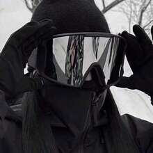 New Outdoor Sports Skiing Goggles, Adult Snow Windproof Goggles, Cold Proof Goggles, Skiing And Mountaineering Goggles, Unisex Motorcycle Riding Windproof And Anti Goggles, Outdoor Sports Snow - Khung đen/Tròng kính bạc - Xem 3