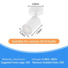CANMEIJIA إضاءة سقف مدمجة GU10، باللون الأسود/الأبيض، مصنوعة من الألومنيوم، مناسبة لمصباح GU10، قابلة للتطبيق في المتجر/المكتب/غرفة النوم/غرفة المعيشة/المقهى/قاعة المعرض/المتحف/الممر/المدخل، اختر الحجم وفقًا للاحتياجات - مصباح سقف برأس مصباح GU10 - مشاهدة 13