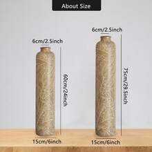 30-Inch Boho Brown Resin Tall Vase, Embossed Striped Texture, Modern Minimalist Floor Vase, Suitable For Living Room, Entryway, Fireplace, Office Decor, Artificial Flowers & Pampas Grass Container, Versatile Decor Vase For Halloween And Christmas Home Decor Room Decor Flower Vase Glass Vase