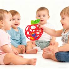 Easy-Grip Red Apple Teether Toy - Adorable Fruit Shaped Teether, Suitable For Newborns And Above, Self-Grasping And Chewing Toy, Ideal Gift For Baby Boys And Girls On Birthday, Children's Day, Christmas, Halloween And Other Holidays - Multicolor - View 7