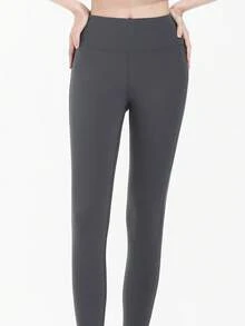 CAMEL CROWN Women's Spring Yoga Pants, Thin Thermal Lined Warm High Waist Lifting Tight Fitness Running Sports Pants - Ink Gray - View 4