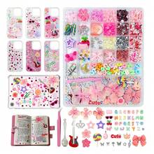 2280 Pcs Junk Case Charms Kit, Junk Phone Case Charms, Junk Charms For Cases, Kawaii Bow, Letter Beads, Nail Accessories, Flatback Pearls, Rhinestones, Cute Aesthetic Decor For DIY Craft Scrapbooking Jewelry Making - 彩色 - 查看 1
