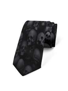 1pc Men Skull Print Tie For Parties Holidays For Decoration For Men Gifts Street,School Skeleton - Multicolor - View 1