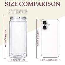 8 Pack 20 Oz Acrylic Snow Globe Tumbler, Double Wall Plastic Cups For Glitter DIY With Clear Lids & Straws, Including DIY Tools - Trong sáng - Xem 4