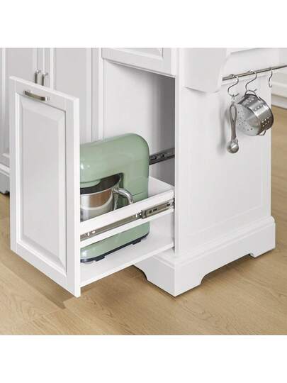 SoBuy Luxe Kitchen Trolley Stainless Steel Top Cabinet Hidden Casters Sideboard Exp able Work Surface Approx.: 130 91 46 (+25) Cm view 7