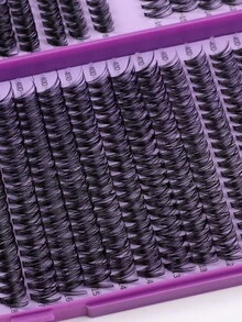 CMAYOME 640片高品质C/D卷翘假睫毛，DIY睫毛：10D + 20D + 30D + 40D + 50D，10-18毫米自然柔软假睫毛，10-18毫米浓密柔软假睫毛。睫毛套装还包含睫毛胶水 - 紫色 - 查看 11