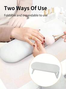 Repose-bras pliable pour manucure, coussin de manucure doux pour table de manucure, oreiller pour main pour salon de manucure - gris