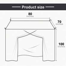 Bed Canopy Curtains 4 Doors Square Polyester Bed Net Bedroom Decoration Easy Installation For Queen/King Size With Storage Bag 190*210*240cm White - 米色 - 查看 6