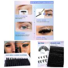 300D Lash Clusters Extensions Mega Cluster Eyelash Lashes 224 Pcs Thick Volume D Curl Wispy Individual Lashes Lash Extension 12 - 25MM False Eyelashes At Home Yaiseiko - 01 300D 超大睫毛簇 12-25MM - 查看 2