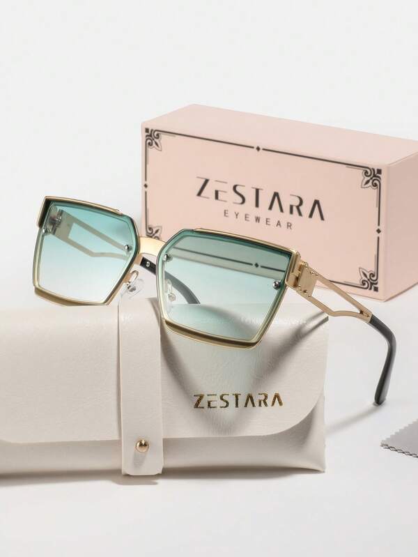 1 Pair Men's Metal Frame Rectangular Business Style Elegant Vintage Fashion Glasses, Suitable For Business Trips, Commuting, Industry Conferences, Business Negotiations