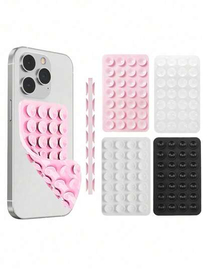 Silicone Suction Silicone Suction Cups Phone Case Back Silicone Suction Cups 28 Grains Large Suction Silicone Cell Phone Suction Cups Double Sided Phone Suction Cup Holder, Adhesive Phone Case Holder, Silicone Phone Accessories Compatible With Iphone And Android, Hands Free Fidget Toy Mirror, Shower Phone Holder, Vibrating Video And Selfie, Universal Charger Holster Suction Cup