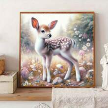 1pc Frameless 5D DIY Diamond Painting Kit, Deer Diamond Painting, Creative Art Project For Home Wall Decor, Holiday Party Decoration, Artistic Home & Office Decor, Vivid Wall Art, Handmade Gift For Friends, Birthday, Christmas, Thanksgiving