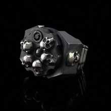 Dark Style Multi-Skull Mechanical Ring - Niche Design Sense Heavy Metal  Men's Ring, Personality Punk Style Domineering Hand Accessory - Silver - View 1