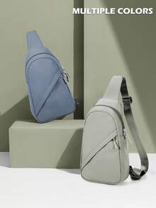 Nylon Water Repellent Belt Bag, Crossbody Bags With Adjustable Strap, Fashion Shoulder Bag For Girl Boy, Lightweight Fanny Pack With Zipper, Casual Waist Packs With Multiple Layers For Students, Travel Essentials Bag For Outdoor Work Commute School Work, Black Bag, 5 Colors Option