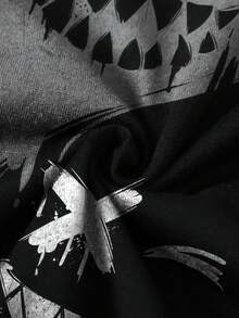 Men's Gothic Emotion Pattern Round Neck Short Sleeve Casual T-Shirt, Summer