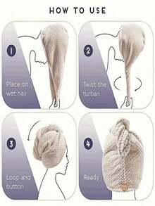 1/3 Stücke Mikrofaser Haartuch, Haarkappe, Premium Schnell Trocknend Super Saugfähig Ultra Weich Bequem Haar Turban Wrap für krauses, lockiges, geschädigtes Haar, Badezimmer Zuhause Reise Gym Essentials (Mehrfarbiges Set) Badezimmer Zuhause Dekoration Sommer Haar Haube - Verschiedenfarbig - Übersicht 8