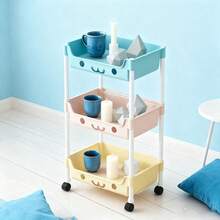 Multi-Layer Storage Rack With Wheels, 3/5-Layer Mobile Storage Cart, 360-Degree Rotating Universal Wheels, Suitable For Living Room, Bedroom, Kitchen, Dormitory, Home Storage Artifact, Ideal Christmas/Halloween Gift - Multicolor - View 16