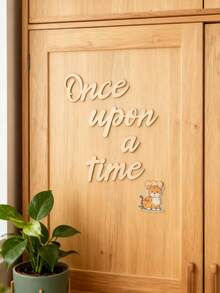 Un conjunto de decoraciones para el cuarto del bebé, letreros de madera en inglés con la frase "Érase una vez" para el dormitorio, la sala de estar y la decoración suave del hogar