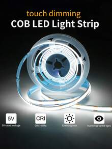 LEDCOB Light Strip Touch Dimming Flexible Diode Tape 5V USB Linear Indoor Lighting Room DIY TV Mirror Backlight Wall Decor - Multicolor - View 7