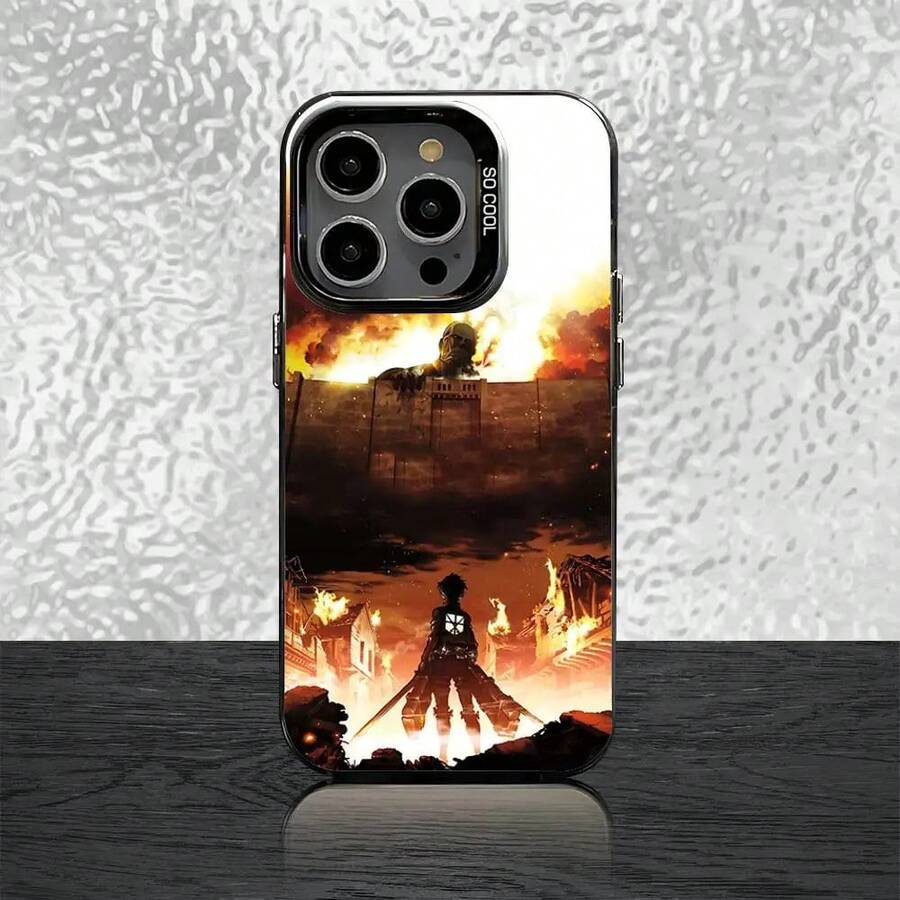 History Of A-Attack On T-Titan Phone Case Compatible With 16,15,14,13,12,11,Pro,Max,Plus,Mini,SE Gray Black Matte Laser Back Cover, Cover Compatible With 17 Pro Case, 17 Pro Max Case, 17 Case, 16 Pro Case - z4 - Ver 1