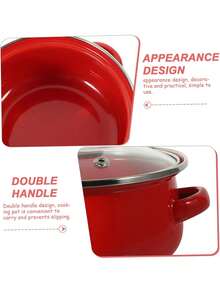 3件套彩色迷你搪瓷锅套装，容量分别为4.7英寸/5.5英寸/6.3英寸，花卉图案搪瓷炊具，加厚耐高温炖锅，烹饪锅，汤锅，前置锅，家用厨房用具，炊具，适用于烤箱、明火和燃气灶，不适用于微波炉，适合圣诞节、四季家庭野餐、旅行和便携使用。