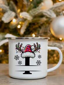 1PC Personalized Name White Enamel Mug, Unique Gift, Suitable For Special Occasions, Personalized Photo Coffee Mug, Custom Camping Mug, Custom Christmas Gift, Personalized Anniversary Photo Mug,Chic Design - Letter Type (C) - View 40