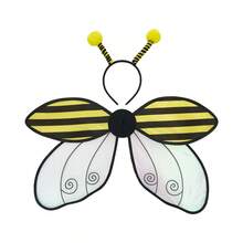 Disfraces de Halloween para mujeres y niñas, lindas alas de abeja/mariquita con diadema, regalos de fiesta - Amarillo - Ver 4