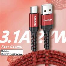 27W Max Fast27W Charging Type C Cable 3.1A USB A To USB C Fast Charging Cable Compatible With IPhone 16/15/15Plus/15 Pro/15 Pro Max, Honor Realme Oneplus OPPO USB Type C Charging Cord Data Cable Advance Fast Charging Forng S24 23 Ultra S22 S21 Quick Charging-Red - Red - View 12