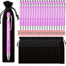 1/2/6/12/24/50支装定制奢华柔软触感圆形圆珠笔，配黑色笔盒 - 个性化书写工具，适合印制姓名和公司网站，是送给男士、周年纪念日、圣诞节、生日、毕业季的完美礼物。 - 彩色 - 查看 18