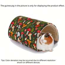 Guinea Pig Hideout Washable Rabbit Bed With Guinea Pig Tunnel Guinea Pigs Toys Set Bunny Hideout Cage Accessories For Hamster Ferret Rabbits Bunny Green Mushroom Forest