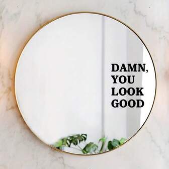 1pc Artistic Fonts PVC Mirror Decal, Self-Affirmation Slogan Mural In 'You Look Good', Self-Adhesive Decorative Wall Art Sticker For Bathroom, Living Room, Office, Porch, Background Wall Decor, Home Decoration Wall Stickers Room Decor Wall Sticker Bedroom Decor Kitchen Decor