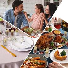 Potchen - 12 mini salero y pimentero en forma de cubeta, de 0.5 onzas, pequeño cubeta, de vidrio, con mini embudos de plástico, para bodas, cocinas, restaurantes, viajes, campamentos (dorado) : Hogar y Cocina - Dorado - Ver 6