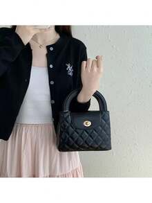 YUQING.FC New Versatile and Stylish Embroidered Thread Quilted Bag with Shoulder Strap, Perfect for Everyday Fashion Travel, Dating or as a Handbag. # 856 - Negro - Ver 6