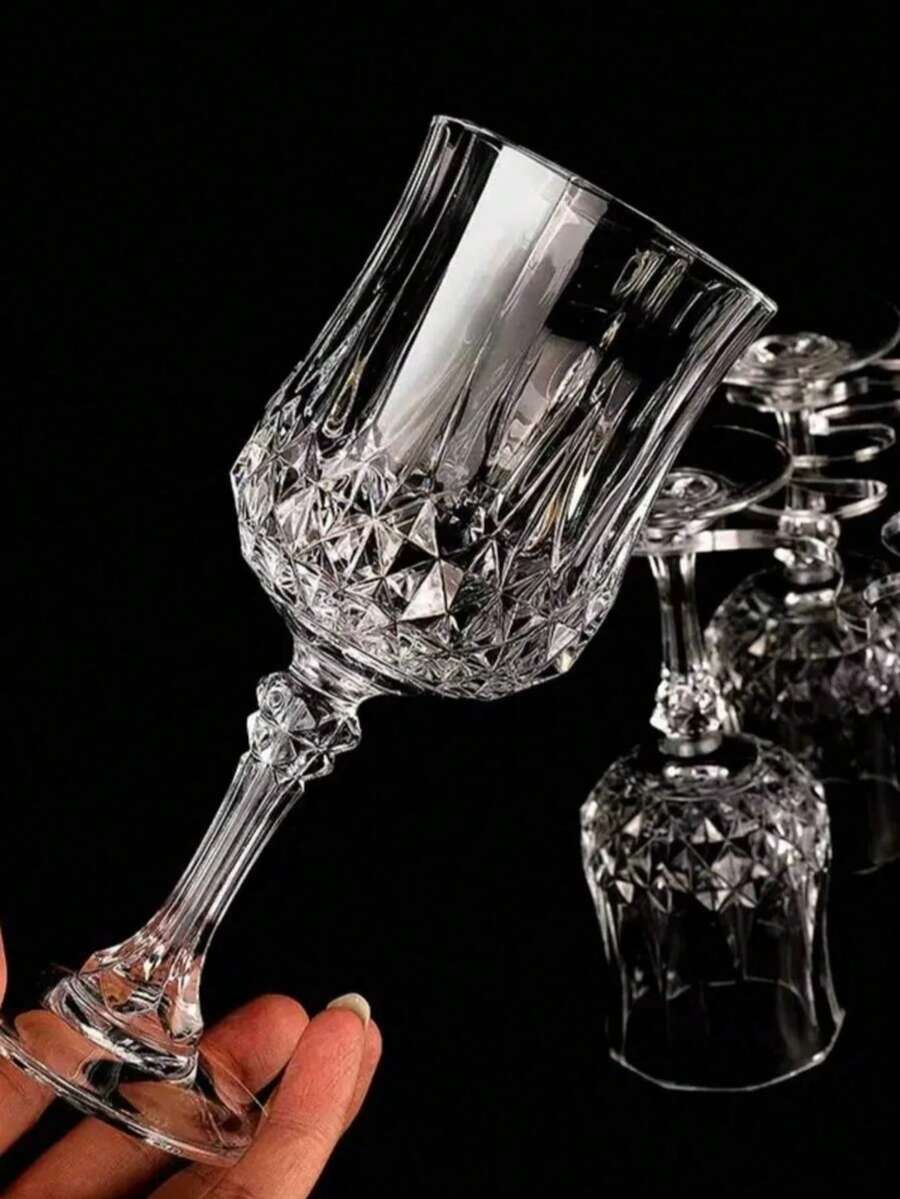 6pcs/2pcs/1pc Vintage Embossed Design Heavy Duty Champagne Cocktail Glasses/Bowls, Suitable For Parties, Luxury Weddings, New Year Gatherings, Corporate Events, Ramadan Activities, Schools, Etc. - Multicolor - View 1