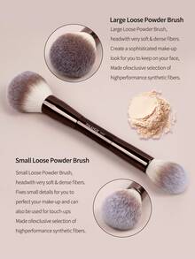 MAANGE 1 Stück Professionelles Dual-Kopf Gesichts-Make-up Pinsel Set, tragbarer Reise-Make-up Pinsel, geeignet für Lose Puder Pinsel, Rouge Pinsel, Highlighter Pinsel, Verschmierter Pinsel, Make-up Werkzeuge mit weichen Fasern für einfachen Transport, Pinsel für Reisen, Geschenk für Frauen & Mädchen, Foundation Pinsel, Abdeckstift Pinsel, Rouge Pinsel, Konturpinsel, Rouge Pinsel, Bronzer Pinsel, Puder Pinsel, Foundation Pinsel, Rouge Pinsel, Werbegeschenke - Schokoladenbraun - Übersicht 4