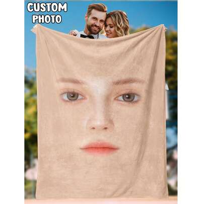 1pc Customized Photo Blanket, Personalized Flannel Blanket With Photo, Bedding Blanket, Custom Throw Blanket, Customized Image Blanket, Personalized Family Photo Blanket, Custom Graphic Blanket, Personalized Throw Blanket For Home, Cozy Blanket, Family Gift, Wedding Gift, Mother's Day Gift, Birthday Gift, Office Use ,Forever Love
