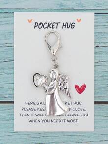 3pcs Cute And Charming Angel Love Keychains - Heart Rhinestone - Alloy Keychains, Travel Angel Mini Charm Keychain With Greeting Card - , Fantasy-Themed | Inspirational Gift For Graduation, Goodbyes, Holidays & More Bag Charms Car Accessories Teacher Friend Sister Gift Ideas - A - View 6