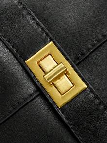 时尚大容量梯形包设计师别致锁扣女士单肩包奢华PU皮革手提包优质腋下包 - 彩色 - 查看 6