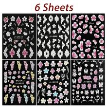 Spring Flower Nail Art Stickers Decals Floral Nail Decals Self Adhesive 5D Embossed For Women Nails Design Decoraion Colorful 3D Flower Mails Stickers Supplies{Inchcolor_nameinch:InchColorful-16inch} - 彩色-16 - 查看 8